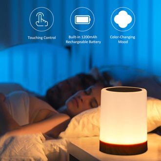 OEM Luz Nocturna Recargable Por Usb Con Sensor T&aacute;ctil, Capacidad De 1200 Mah, Luz Blanca C&aacute;lida Rgb Regulable