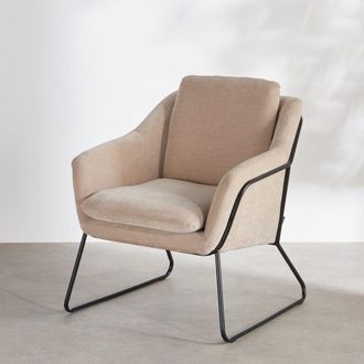 Maisons du monde Sill&oacute;n aterciopelado beige