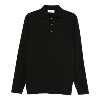 Lardini Polo Shirts, male, Black, Size: M Long-sleeve Polo Shirt