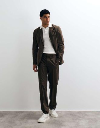 Mango Roma pantaloni dritti coordinati in marrone
