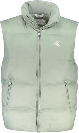 Calvin Klein Groene Polyamide Jas met Rits en Zakken - Heren - Bodywarmers - Groen - S - Polyester - Jassen