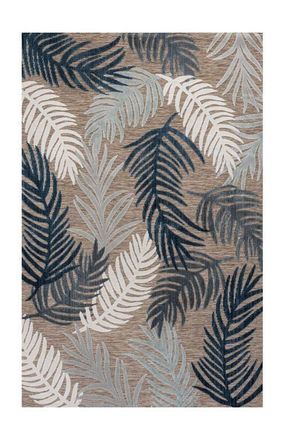 Jonathan Y Designs Montego High-Low Tropical Palm Indoor/Outdoor Area Rug in Brown/navy/ivory at Nordstrom, Size 3Ft 0In X 5Ft 0In