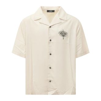 Amiri Overhemden, Heren, Beige, M, Polyester, Lasso OS Camp Shirt