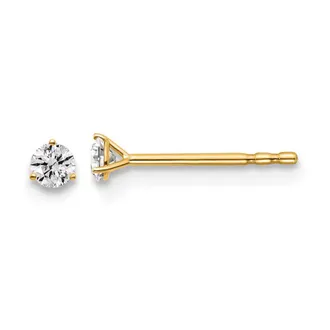 Diamond2Deal 14k Yellow Gold 1/10 ct Round Lab Grown Diamond Stud Earrings VS Clarity, D-E Color