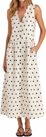 Sundays Polka Dot Sabrina Dress In Beige
