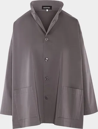 Eskandar Slim A-Line Stretch Cotton Jacket