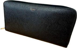 Celine Black Leather Long Wallet (Bi-Fold) (Pre-Owned)