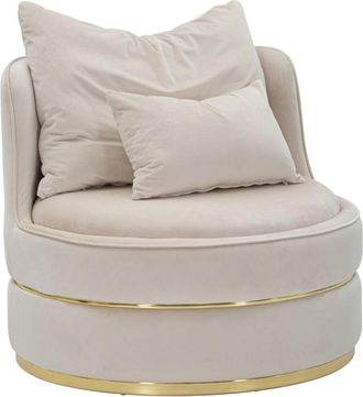 Mauro Ferretti Sill&oacute;n de tela beige con 2 cojines 84x72 cm &oslash;