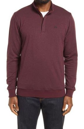 Travis Mathew Cloud 2.0 Quarter Zip Pullover in Heather Dark Red at Nordstrom Rack, Size Xxx-Large