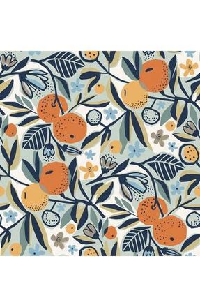 WallPops Navy Clementine Garden Peel and Stick Wallpaper in Orange at Nordstrom Rack