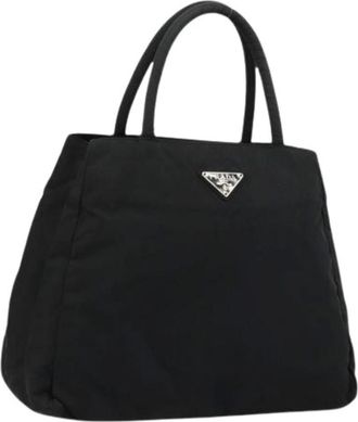 Prada Pre-owned Tote Bags, female, Black, Size: ONE SIZE Pre-owned Vintage Nylon Tote Bag