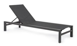 BIZZOTTO Tumbona reclinable de aluminio y textilene antracita