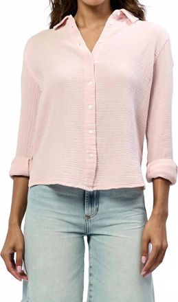 Dear John Denim Gaia Gauze Button Down Shirt In Rose