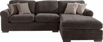 HOME AFFAIRE Ecksofa »Broughton L-Form« weicher Sitzkomfort, incl. 4 Zierkissen, Keder