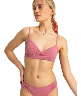 Roxy Triangel-Bikini-Top ROXY BEACH CLASHORT SLEEVEICS WRAP BRA, Damen, Gr. XS (34), N-Gr, rosa (heather rose), Obermaterial: 85% Polyester, 15% Elasthan, 