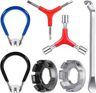 OEM Juego De Llaves Para Radios De Bicicleta Con 7 Piezas: Herramienta Pr&aacute;ctica Para Radios Y Neum&aacute;ticos De Bicicleta Incluye Llave Hexagonal En Y