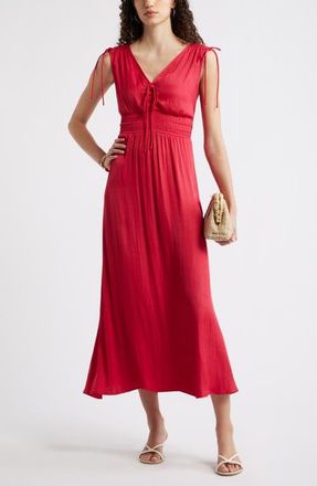 Nordstrom Smocked Waist Sleeveless Maxi Dress in Red Jazzy at Nordstrom, Size Xx-Large