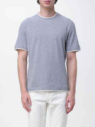 Brunello Cucinelli T-shirt a girocollo con contrasti in cotone Brunello Cucinelli