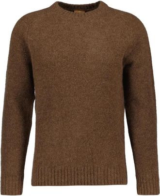 Mos Mosh Carlos Crew Neck Knit - Heren - Ronde hals truien - Bruin - 2XL - Wol - Truien & Vesten