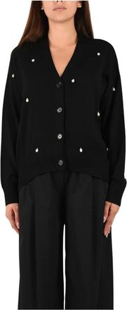 Meimeij Cardigan in Lana - - Knitwear - Donna - Nero - S