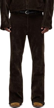 Hudson Walker Faux Suede Trousers in Dark Brown at Nordstrom, Size 31