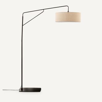 AM.PM Boogvormige staande lamp in metaal ijzer en linnen, Cinqua