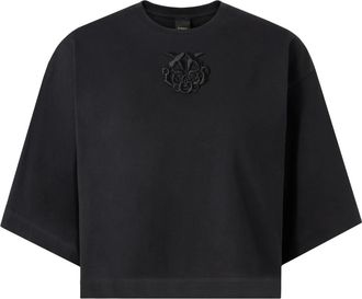 Pinko Borghetto T-Shirt - Dames - T-shirts - Zwart - S - Tops