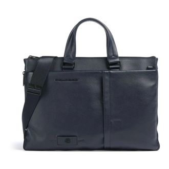 Piquadro Slim Laptop Tas 15.6 - Heren - Laptoptassen - Blauw - ONE Size - Katoen - Tassen