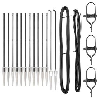 Berkfield Home Fence Posts Set Set of 26 Grey Metal
