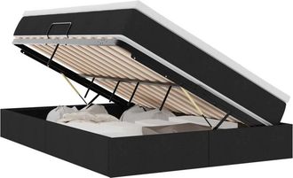 vidaXL Storage Bed with Mattress Black 140 x 190 cm Polyester vidaXL