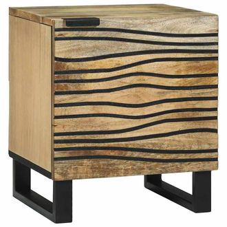 Berkfield Home Bedside Cabinets - 2 pcs, 40x33.5x46 cm, Solid Mango Wood in Beige | Size: 40x33.5x46 cm