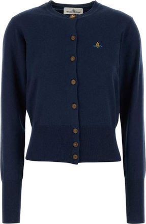 Vivienne Westwood Navy Blauw Katoenmix Vest - Dames - Vesten - Blauw - L - Katoen - Truien & Vesten
