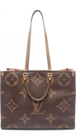 Louis Vuitton Beige Brown Monogram Coated Canvas Handbag Tote Bag (Pre-Owned)
