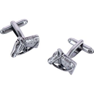 Trafalgar Store Off To The Races Horse Head Novelty Cufflinks in Silver at Nordstrom