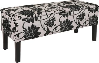 Hhg Hhg - Banco Ba&uacute;l Renens Tela/textil 95x36x44 Cm Certificado Mvg, Jacquard Negro