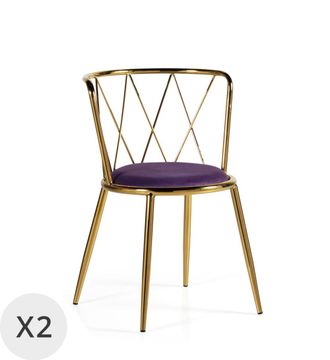 Moycor Set 2 sillas acero cromado bicolor