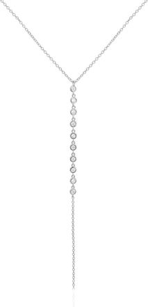 The Lovery Lariat Bezel CZ Necklace Sterling Silver