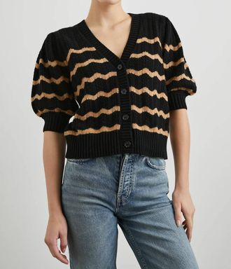 Rails Isla Cardigan In Black Camel Stripe