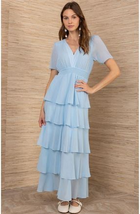 Hale Bob Imogene Solid Maxi Dress in Blue at Nordstrom, Size Medium
