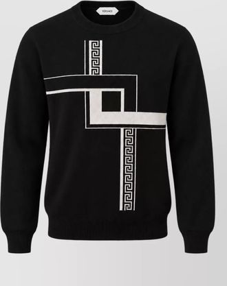Versace cashmere greca-intarsia crew-neck jumper