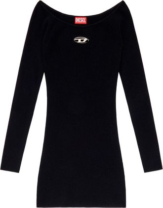 Diesel M-Vera ribbed mini dress - women - Polyester/FSC Viscose - S - Black