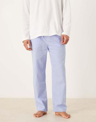 Polo Ralph Lauren Pantaloni del pigiama in cotone a quadretti azzurri-Blu navy