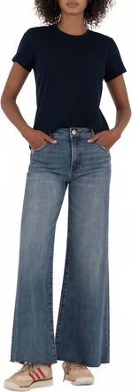 Kut from the Kloth Ryan High Rise Super Wide Leg Jeans In Believe With Medium Base Wash