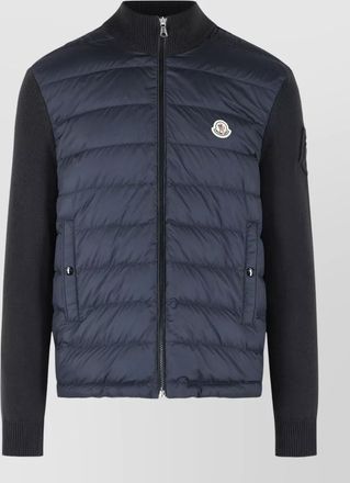 Moncler padded virgin wool zip front cardigan