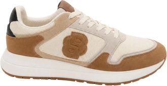 HUGO BOSS Vinston Runn Sneakers - Heren - Sneakers - Beige - 44 EU - Leer - Schoenen
