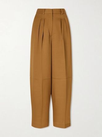 Altuzarra Pantaloni Barrel In Twill Con Pinces Dash - Marrone