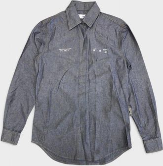 Off-white Womens Staff Chambray Basic Shirt Blue - Size: 10/8