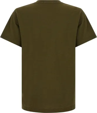 Stone Island Badge Logo Flamed Cotton T-shirt - Green