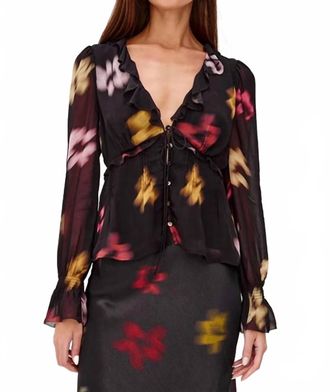 Rails Alixa Lined Top In Onyx Blurred Floral