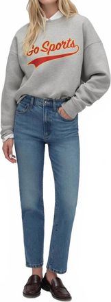Favorite Daughter Go Sports Sweatshirt In Heather Grey And Red